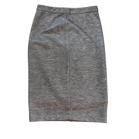 Halogen Heather Grey Midi Pencil Skirt Back Zipper Details Stretchy - Picture 1 of 7